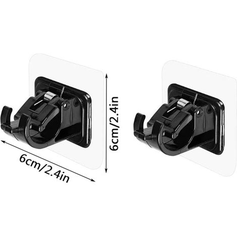 Support Pour Rideau - Fixation Adhésive Sans Perçage - Support Réglable Pour Barre Horizontale Jusqu'à 2 cm - Charge Maximale 5 kg - Pour Intérieur Maison Bureau (1/5)