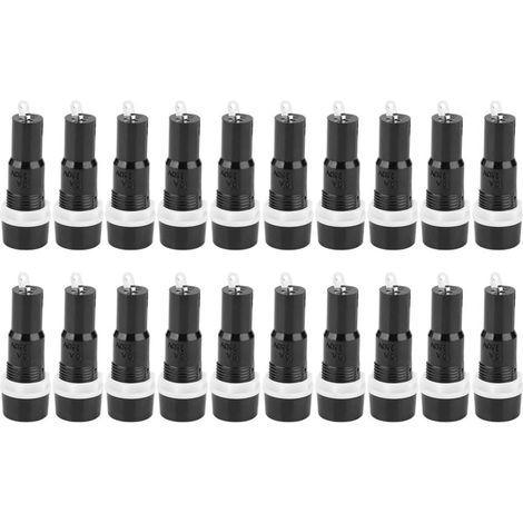 Porte-fusible 5x20mm 20 pièces Support fusible en tube de verre 10A 250V Bouchon à visser pour montage sécurisé sur panneaux électriques et bricoleurs (1/5)