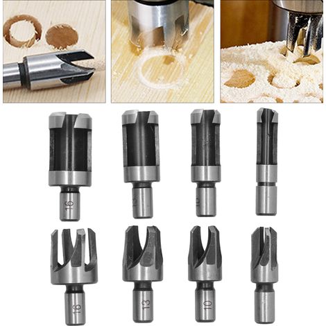 Set mit 8 Lochsägen für die Holzbearbeitung, Korkextferner aus Kohlenstoffstahl, Korkbohrer, Holzbearbeitungsbohrer, Klauen-Schwalbenschwanzbohrer. (1/5)