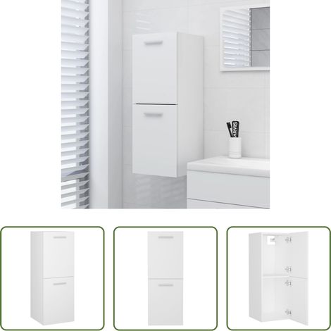 vidaXL Armoire murale - Armoire de salle de bain Blanc 30x30x80 cm Bois d’ingénierie (1/5)