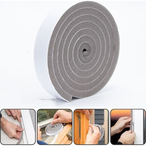 [NON UTILIZZATO] Striscia sigillante autoadesiva in spugna espansa, 10 mm x 30 mm x 200 cm, per porte e finestre. Sigillatura insonorizzante e antipolvere.