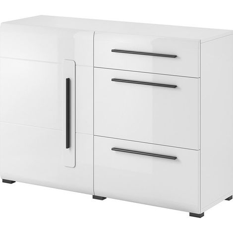 Buffet design 120cm. Collezione BREDA una porta e tre cassetti. Colore bianco. (1/4)