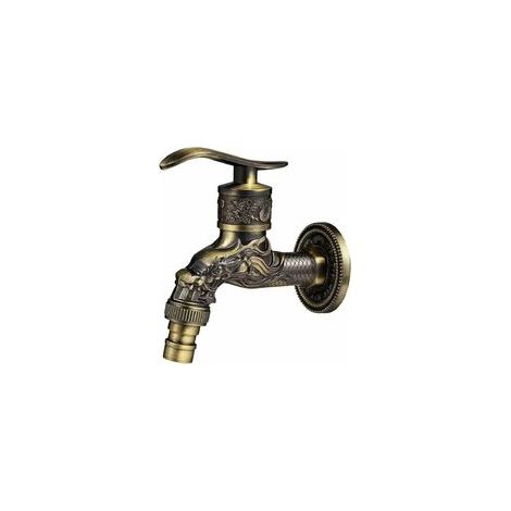 Robinet mural rétro en laiton – Raccord 1/2 pouce – Résistant à la corrosion – Design dragon sculpté pour salle de bain et jardin (1/5)