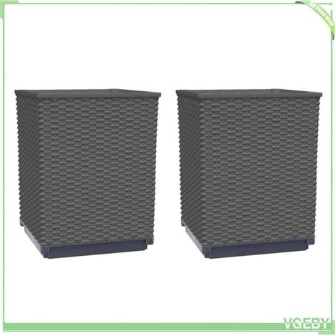 Jardinière - FAFEICY - 364182 - Noir - 30x30x37 cm - Lot de 2 (1/5)
