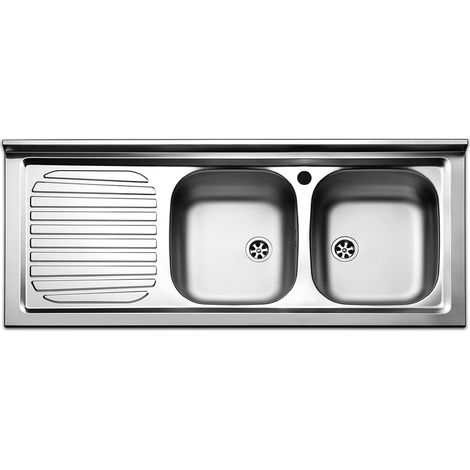 Lavello inox 120 cm da mobile Cromato Gocciolatoio a Sinistra