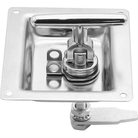 Serrure de panneau en acier inoxydable pour camping-car, poignée pliante en forme de T, serrure de porte carrée, serrure encastrée, accessoires pour camping-car (1/5)