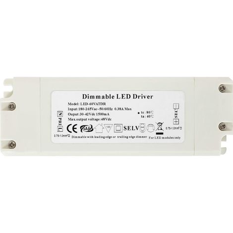 Driver Regolabile TRIAC 220-240V No Flicker Output 30-42V 1500mA 65W TRIAC
