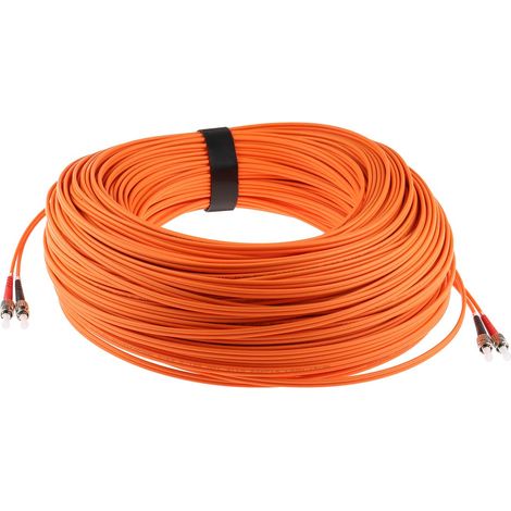 Rs Pro – Câble fibre optique 100m – OM1 multi-mode avec connecteurs ST – Transmission haute vitesse – 62.5/125 µm pour installations professionnelles (1/2)
