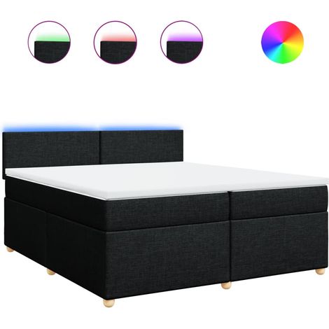 Maison Exclusive - Cama box spring con colchón tela negro 200x200 (1/5)