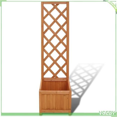Jardinière en treillis - FAFEICY - 41297 - Bois massif - 40 x 30 x 135 cm - Treillis intégré (1/3)
