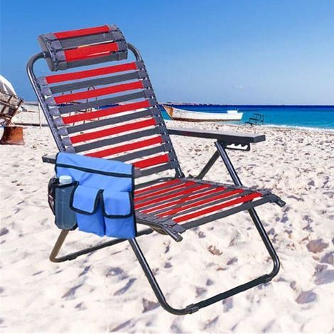(bleu)Chaise de camping Sac suspendu Accoudoir Organisateur latéral Plage Multi Poches Organiser Fauteuil Tote Épaule à côté de La pochette de rangement Pour la pêche en plein air Plage (1/5)