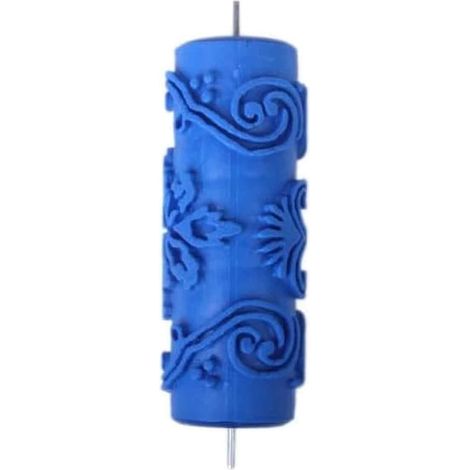 Rouleau de peinture décorative à motifs, largeur 15 cm, coloris bleu, rouleau à relief pour murs et décoration (1/5)
