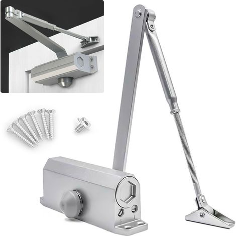 Ultrixe – Ferme-porte hydraulique automatique – Dispositif d'arrêt – Charge 45-85 kg – Installation intérieure/extérieure – Alliage d'aluminium durable