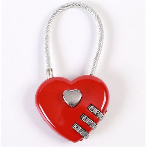 Couple de Cadenas, en Forme de Coeur à 3 Chiffres Combinaison de Code Bagage Verrouiller Le Mot de Passe Sécurité Couple de Cadenas pour Valise,Sac à Dos,boîte à Bijoux,vestiaire,vestiaire(rouge) (1/5)