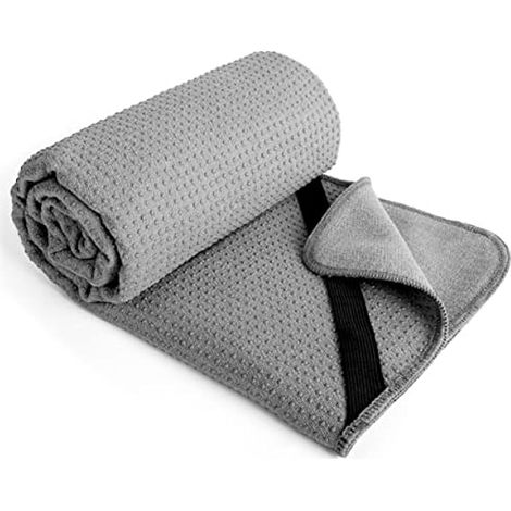 Towel De Yoga - Microfibre Antidérapant Avec Sangles Élastiques - Pour Tapis De Yoga Ou Sol - 60 X 183 Cm - 1 Pièce (1/3)