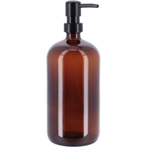 Dispenser di sapone a pompa in vetro nero opaco 1l- ambra - Tendance