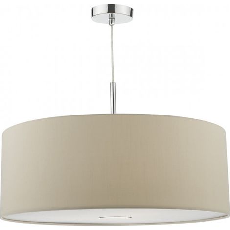 DAR RONDA - Suspension Cylindrique 60cm 3 Lumières Ecru avec diffuseur (1/3)