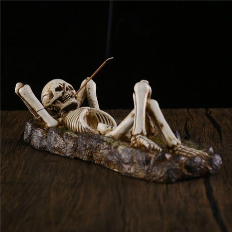 pièce (ornement créatif), sans encens, thème zen, brûleur d'encens en résine crâne d'Halloween (1/5)