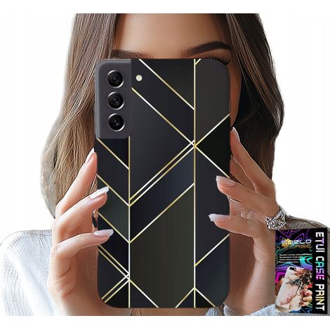 Funda para Samsung Galaxy S21: marcos dorados, diseños elegantes + cristal (1/5)