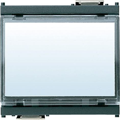 Vimar 0R16190 IDEA Pulsante a targhetta luminosa 1P NO 10A 12-24V, per lampada siluro 12 o 24 V 3W ø 7x31 mm, grigio - 2 moduli