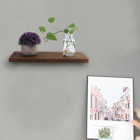 [Tablette Murale] + Plaque de Suspension Organisateur à Display pour Salon Bois Paulownia 30cm (1/5)