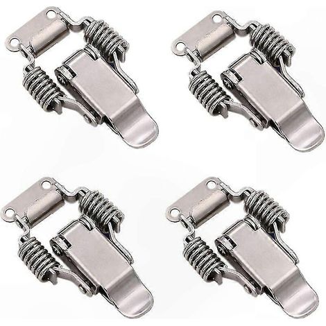 4 Loquets à levier en acier inoxydable, fermetures à dégagement rapide, fixations métalliques robustes pour portes, caisses, tiroirs et armoires (201) (1/5)