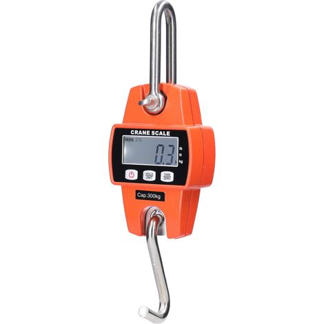 Mini balance électronique portable LCD 30-300 kg pour applications industrielles robustes, avec crochet de levage et système de suspension pour grues. (1/5)