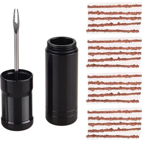 Bicycle Puncture Kit, Tubeless Tyre Repair Kit, Rubber Strips and Puncture Reamer, Bicycle Tyre Repair Kit for Road and Mountain Bikes (1/5)