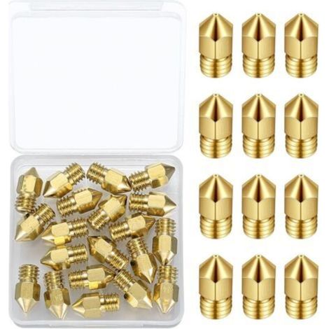 20 Pcs 0,4 mm MK8 Buses en Laiton pour Imprimante 3D Extrudeuse, Buses d'imprimante Compatible avec Creality Ender 3/Ender 3 V2/Ender 3 Pro/Ender 3 Max/Ender 5 Pro/Ender 3 S1/Ender 3 Neo/CR- 10S