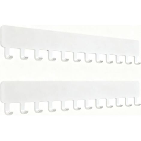 Étagère murale pour bijoux et colliers – Lot de 2 supports suspendus en plastique blanc, design minimaliste et pratique (1/4)