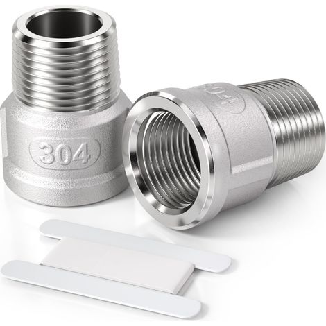 2 pièces 3/4 "mâle à 3/4" femelle BSP filetage en Acier inoxydable 304 douille hexagonale connecteur de réduction pour la Conversion de raccordement de tuyau (1/5)