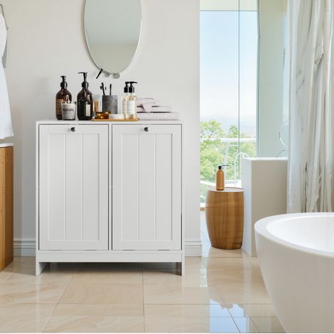 Mueble lavandería con 2 cestos extraíbles blanco OKMYHOME (1/5)