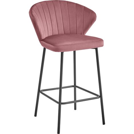 Tabouret Valora GATTA velours rose foncé moderne cuisine chic (1/5)
