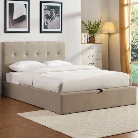 Lit coffre Corbi 140x200 - sable (1/5)