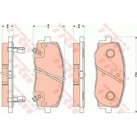 Kit de plaquettes de frein, frein à disque TRW Automotive GDB3510 HYUNDAI (1/2)