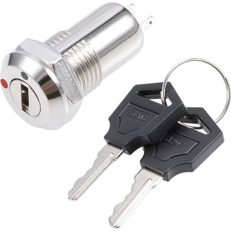 Interruttore elettrico a chiave NC, 11,5 mm, 2 posizioni, senza pulsante, modello S1203
