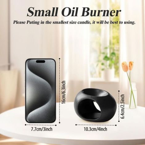 Brûleurs Parfumé Céramique Noir, Brûleurs Huile Essentielle en Céramique Essentielle Diffuseur d'arômes Lampes à Parfum Essence (1/5)