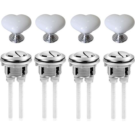 4-teiliges Ersatz-Spülknopf-Set für Toiletten, 38-mm-Doppelspülknopf für Toilettenspülkasten (1/5)