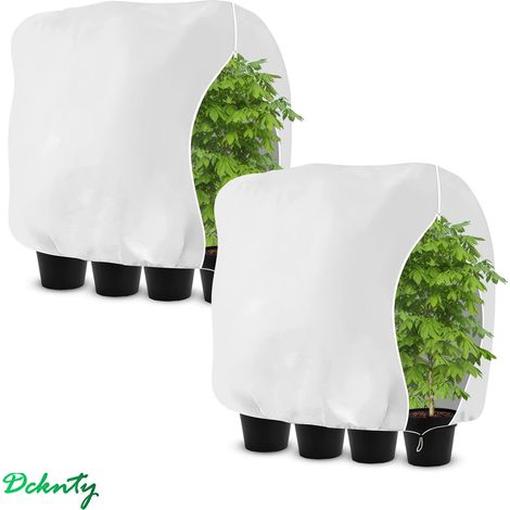 2pcs Housse de Protection Contre le Gel pour Plantes D'hiver, Vestes Antigel avec Cordon de Serrage à Glissière pour Plantes D'extérieur, Ja, 120
