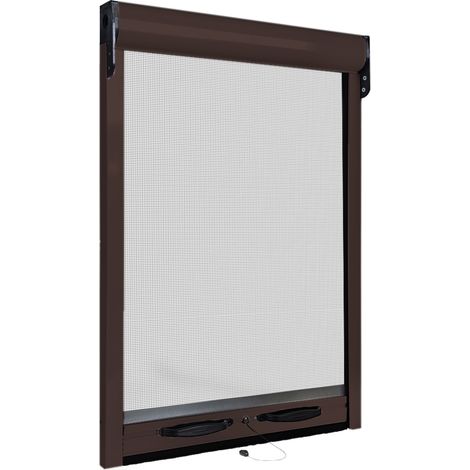 Zanzariera a rullo per finestra con cassonetto da 32mm 140x160cm marrone (1/5)