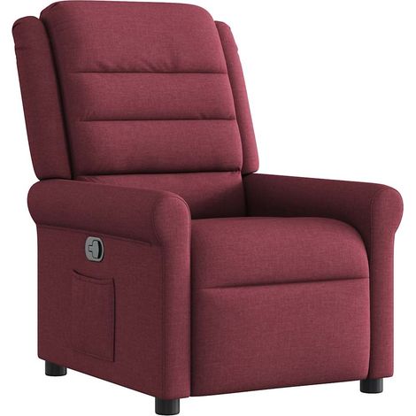 vidaXL Poltrona Reclinabile in Tessuto Rosso Vino (1/5)