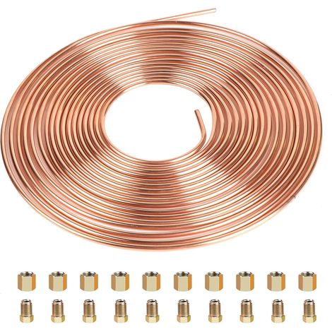 Conduite De Frein En Cuivre - Diamètre 4,75 Mm - Pour Systèmes Hydrauliques Et Automobiles - Kit Complet Avec Écrous (1/5)