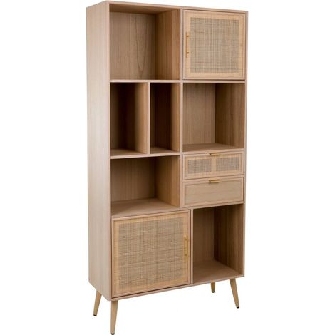 Estantería de madera y rejilla marrón 90x37x189 (1/5)