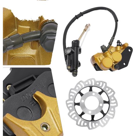 Kit de frein hydraulique, fer et acier, compatible avec les motos de 49 à 125 cc, conçu pour les motos tout-terrain, puissance de freinage améliorée pour divers terrains, transmission de freinage flui (1/5)