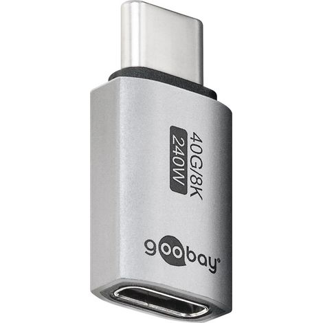 Goobay 74447 cambiador de género para cable USB-C Plata (1/5)