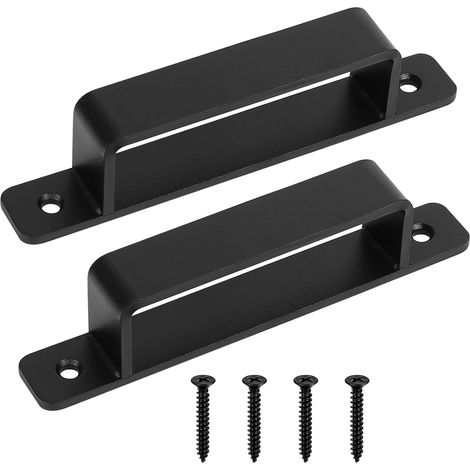 2 Pcs Poignet de Porte Poignee de Porte Interieur Exterieur Noir, 156 mm Poignée de Porte Coulissante, Poignée Porte Coulissante, Poignée Porte de Garage Armoire Meubles Cuisine, Poignées de Porte (1/5)