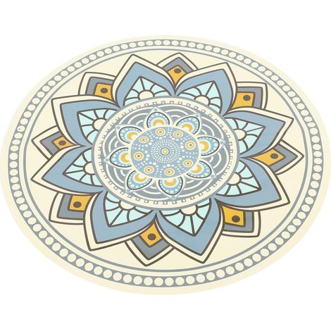 Autocollant de Table Rond 50x50 Cm Mandala Auto-adhésif Imperméable, Film Protège-Table en PVC Résistant la Chaleur, Décoration Pratique pour Table à Manger et Meubles Ronds'Parent'-'-