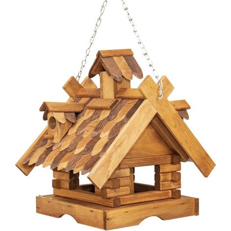 Vogelhaus Serfaus mit dekorativen Dachschindeln zum Hängen 26 x 40 x 37 cm Vogelhaus