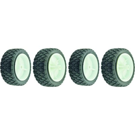 Lot de 2 Roue plastique moyeu déporté universel ø178mm largeur 38mm alésage 12,7mm pour bricolage