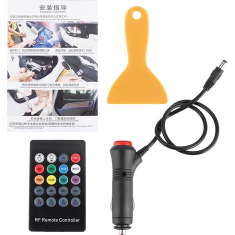 Éclairage d'ambiance LED pour voiture, éclairage décoratif du tableau de bord, éclairage d'ambiance des portières (télécommande livrée sans piles) 1 à 6 (1/5)